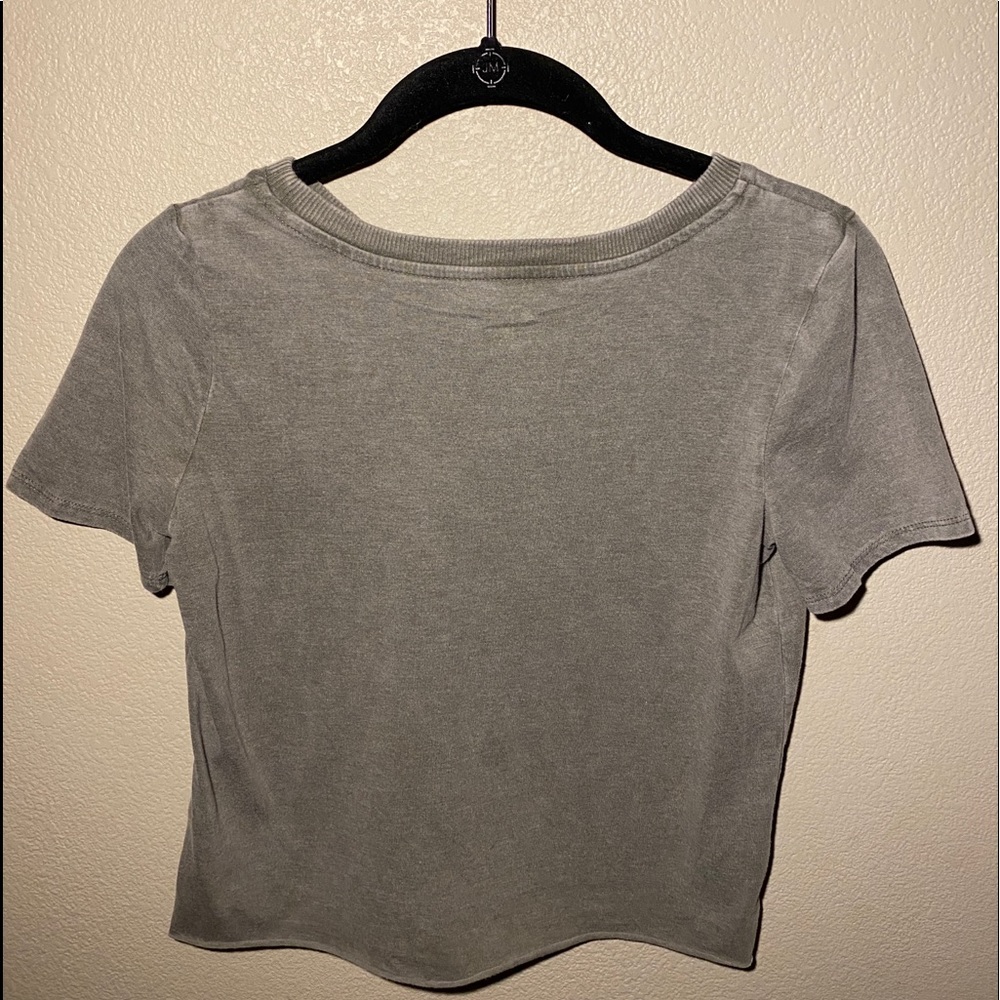 Gray/Green Target Crop Top